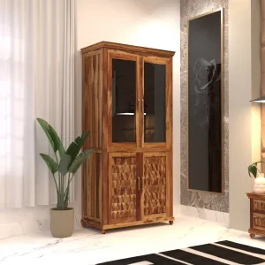 Southern  Sheesham Finished Multi-Storage Wooden Handmade Wardrobe