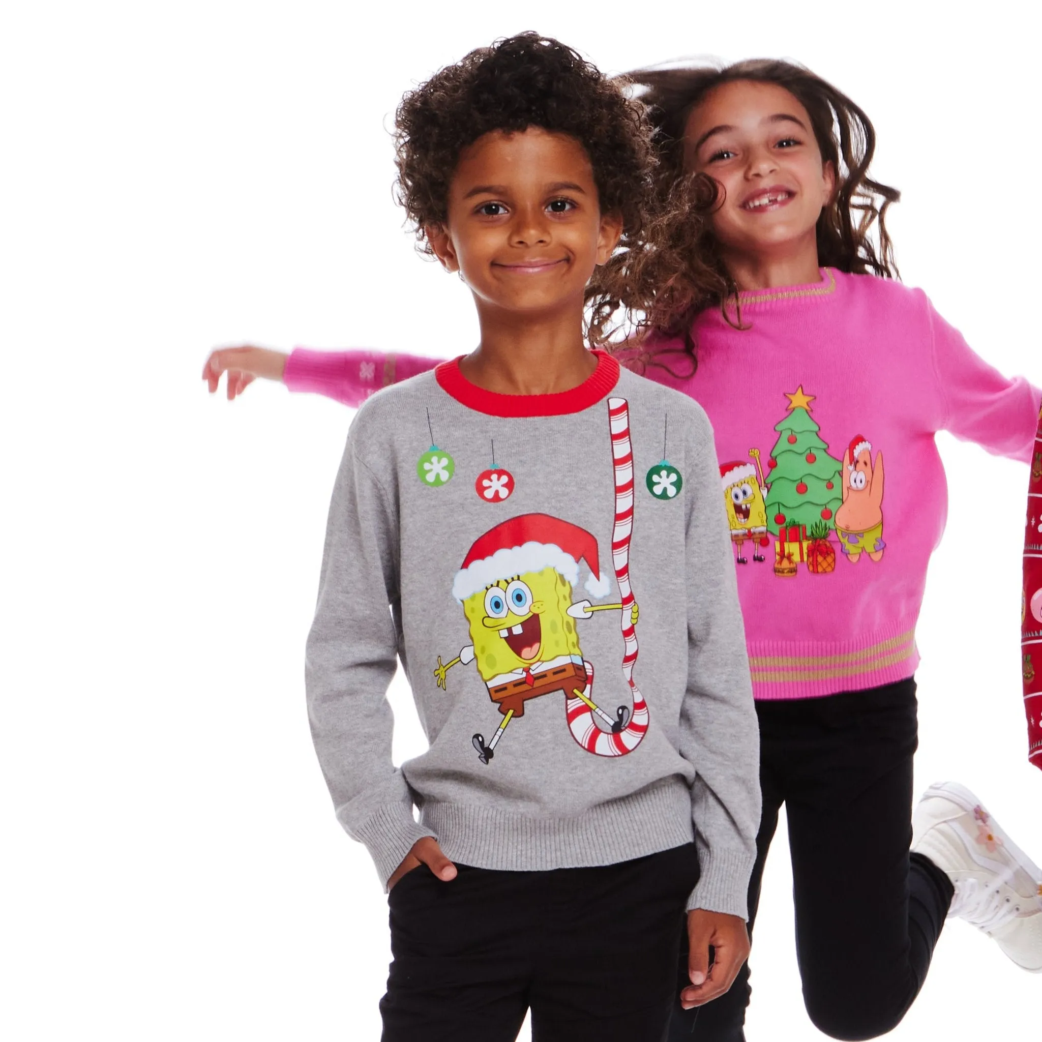SpongeBob SquarePants™ x Andy & Evan® | Kids (2-7) Jacquard Sweater | Candy Cane
