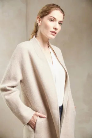 Stefanie Coat Baby Alpaca & Wool Color Sabbia & Ecru