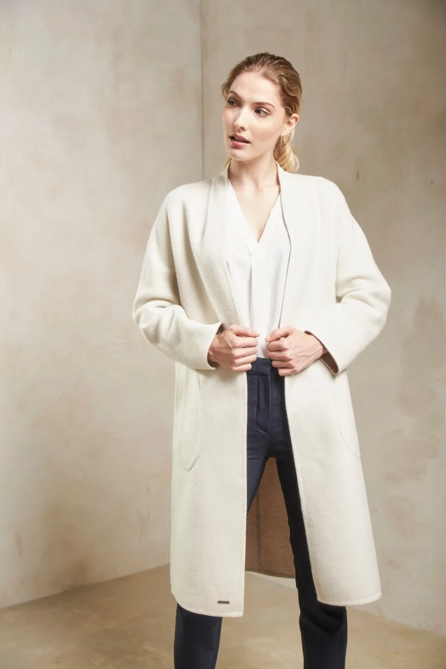 Stefanie Coat Baby Alpaca & Wool Color White
