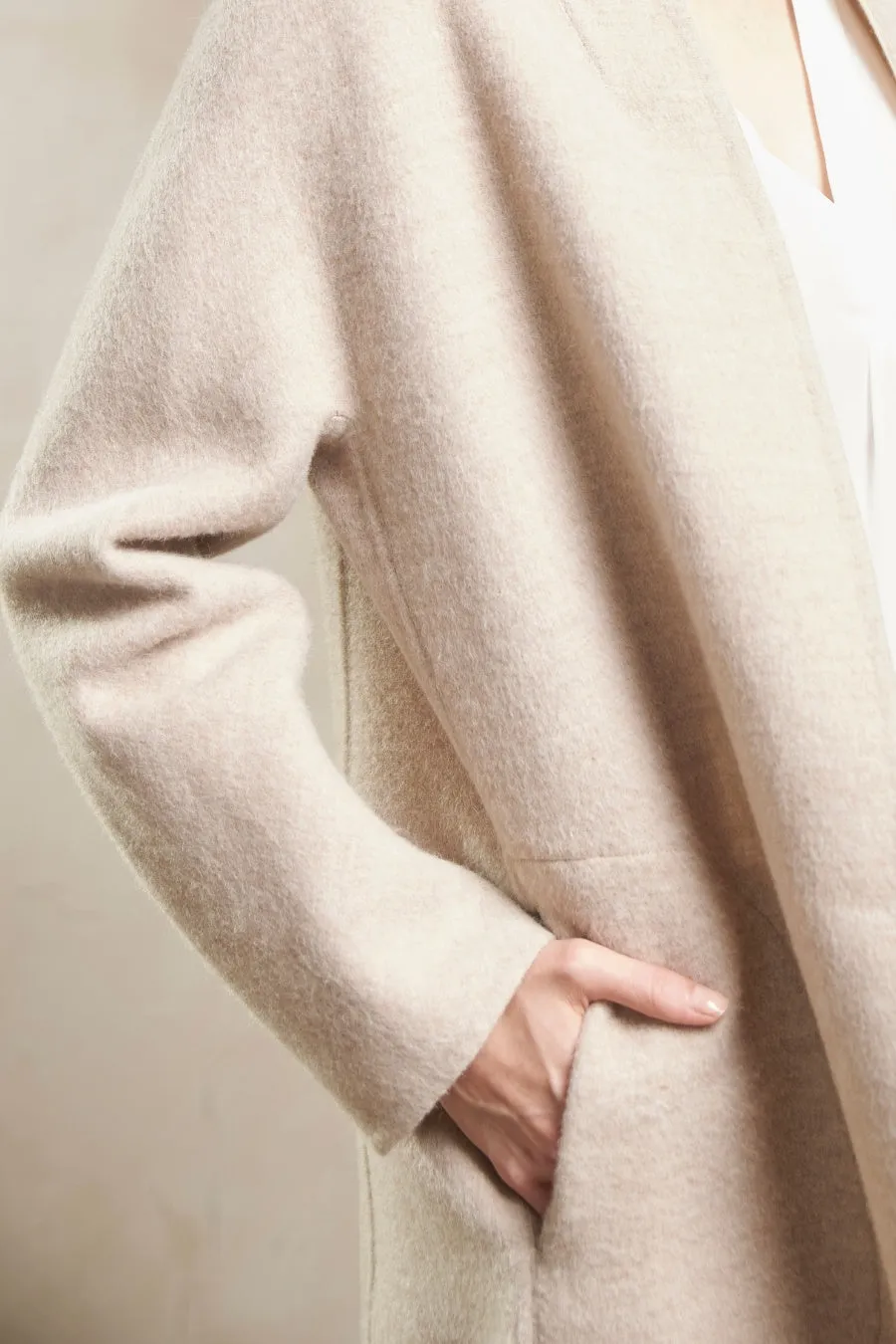 Stefanie Coat Baby Alpaca & Wool Color White