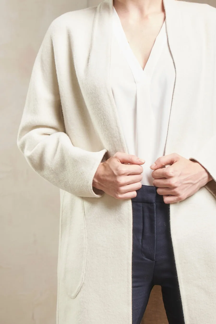 Stefanie Coat Baby Alpaca & Wool Color White