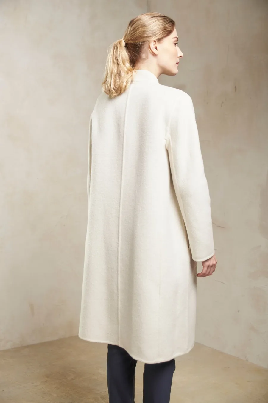 Stefanie Coat Baby Alpaca & Wool Color White