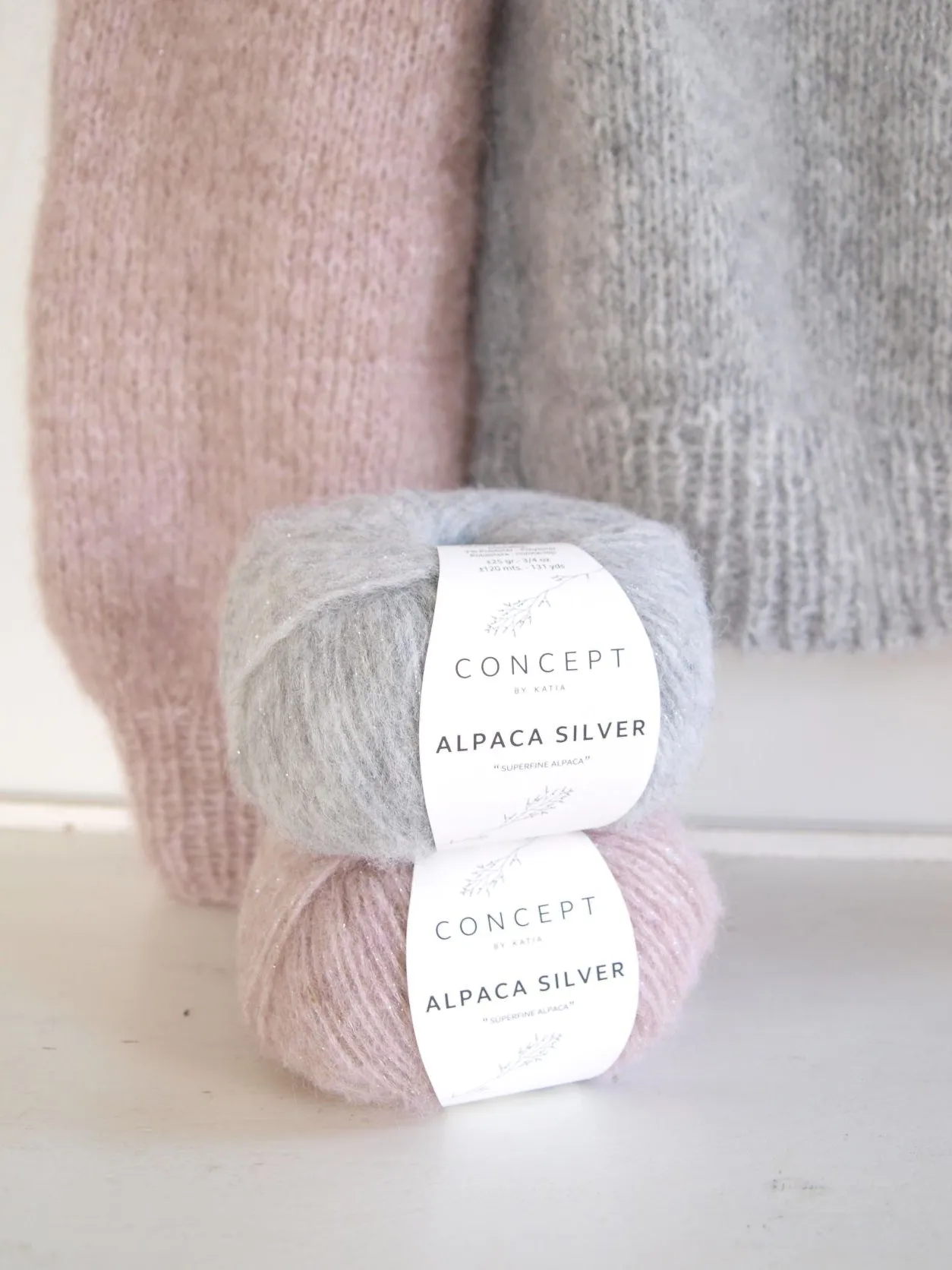 STRICK-SET 2 - Farbiger Pullover aus weichem Alpaca Silver von Katia