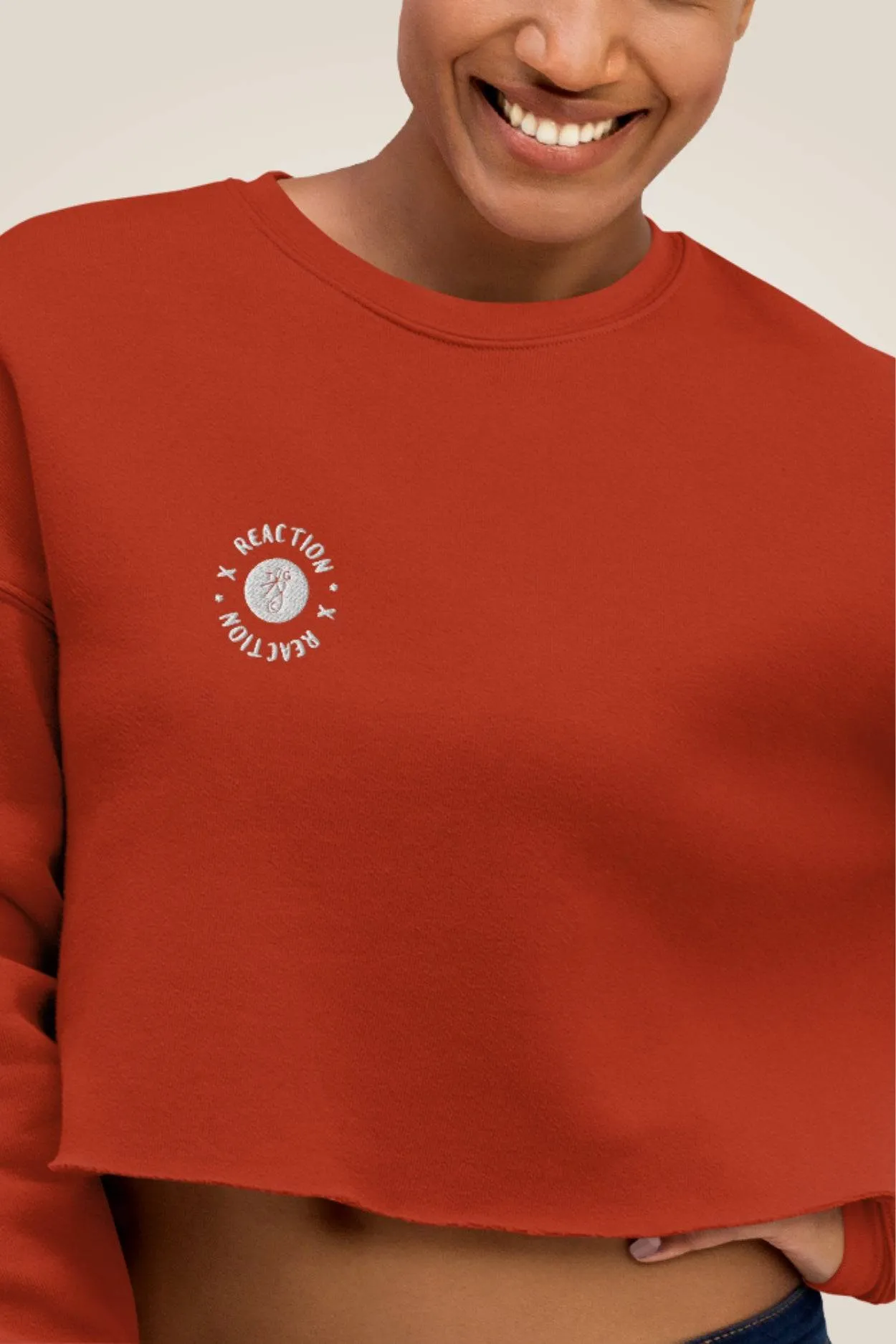TGC Boutique X Reaction Orange Cropped Sweatshirt