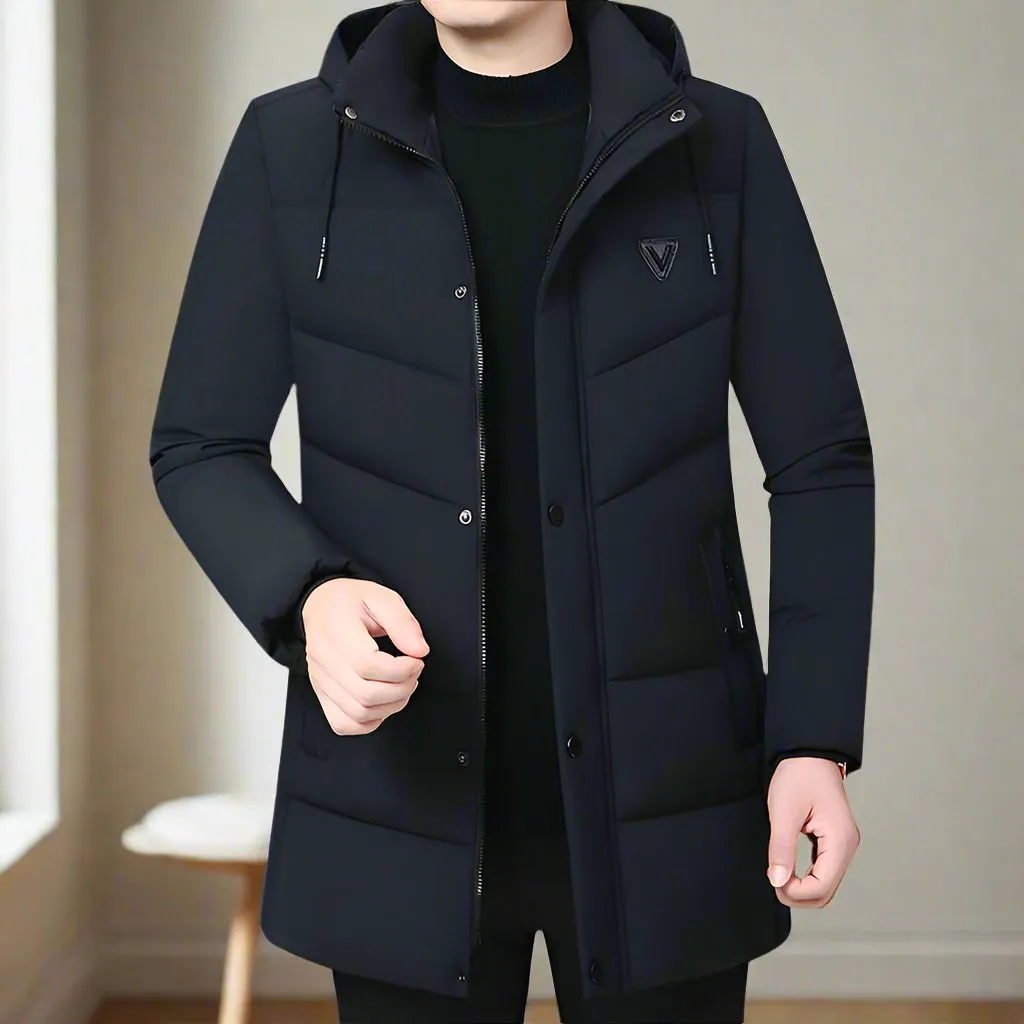 Thickened Winter Coats For Men - Warm Wool Lined, V-Neck Design, Comfort Fit XL-5XL