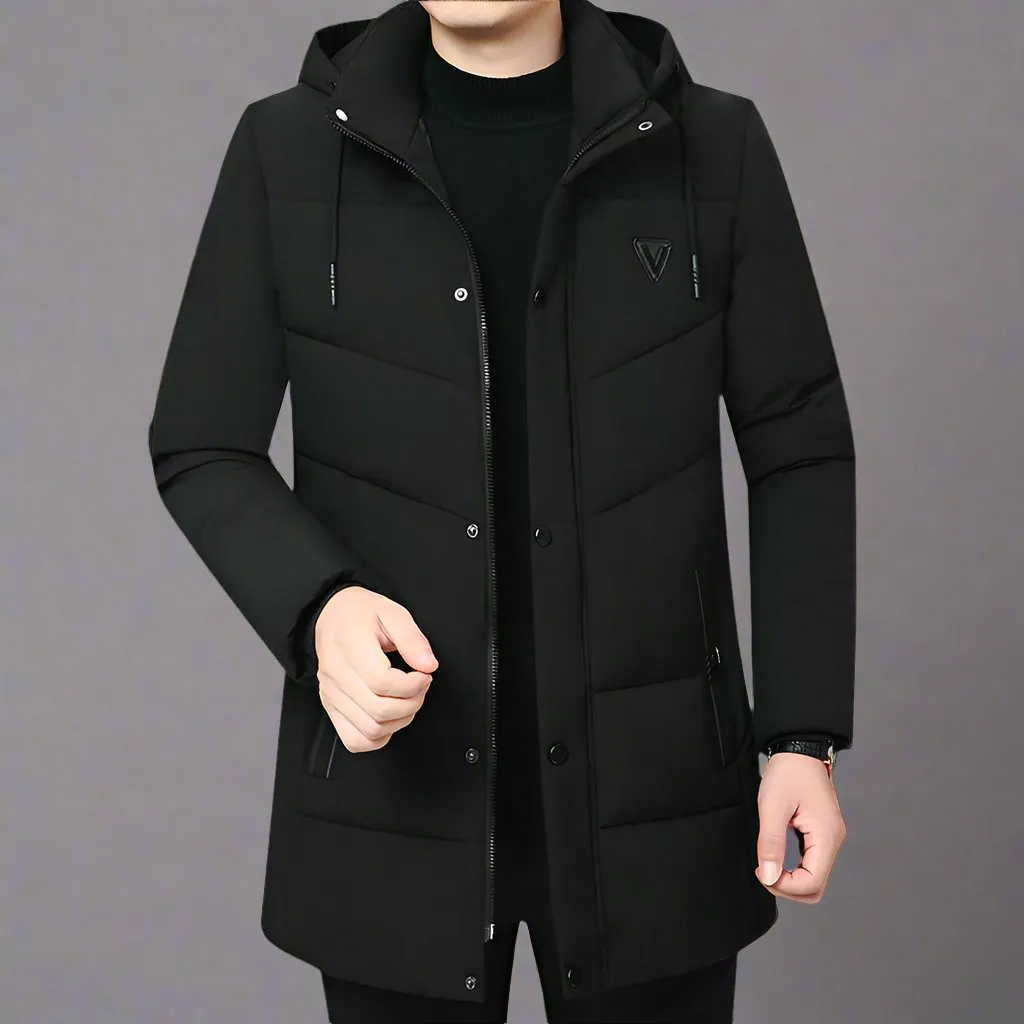 Thickened Winter Coats For Men - Warm Wool Lined, V-Neck Design, Comfort Fit XL-5XL