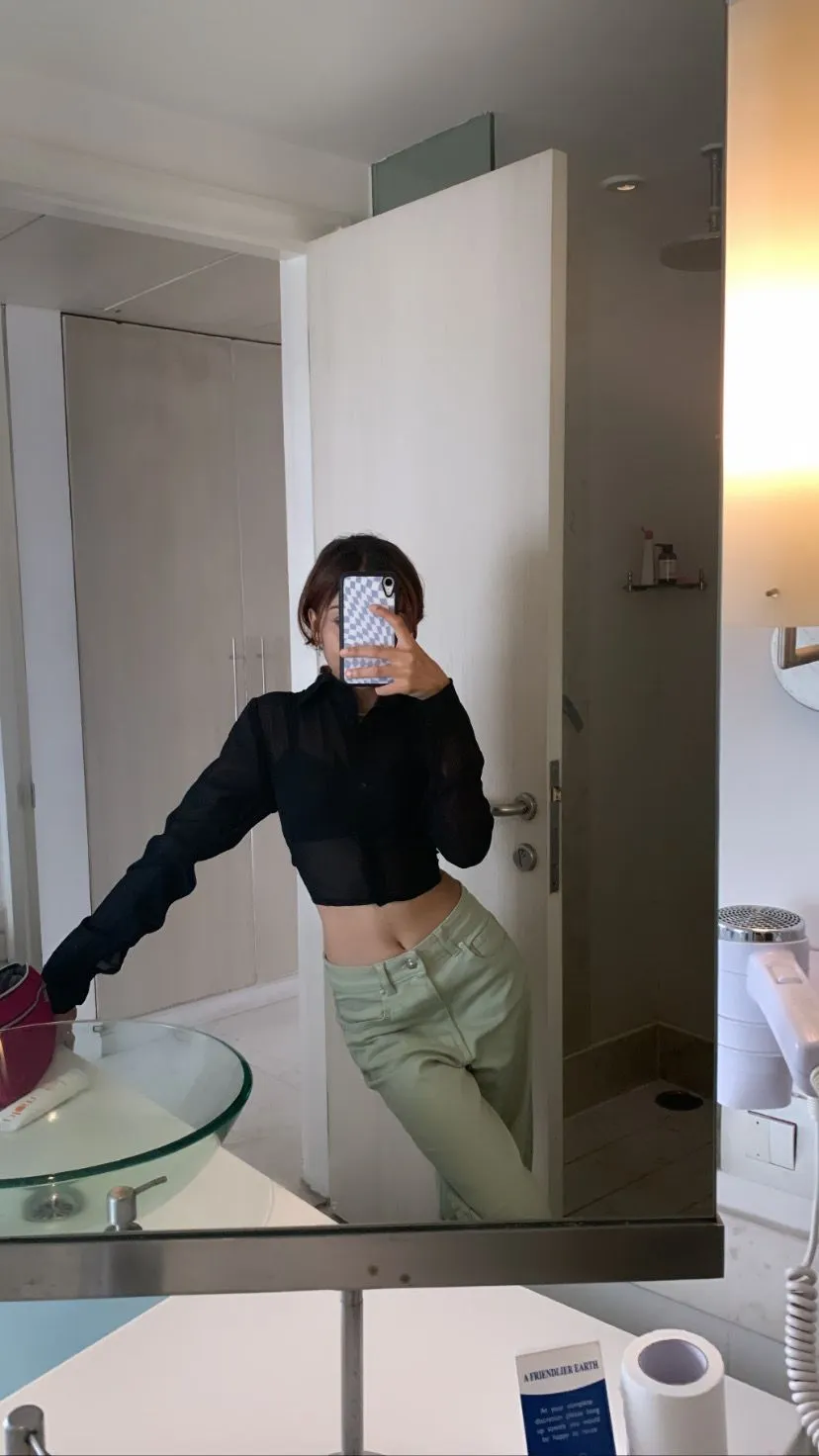 Trixie black mesh shirt top