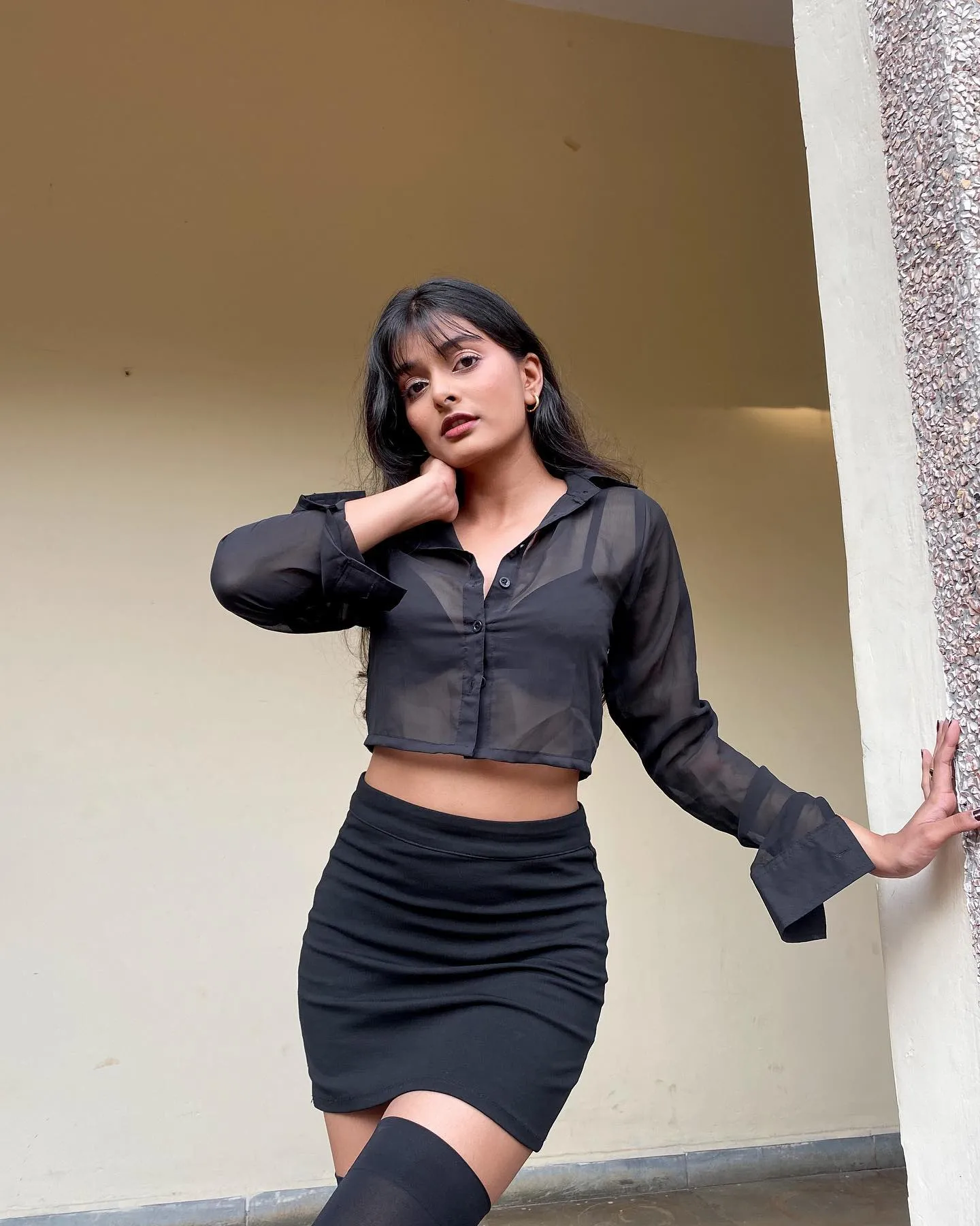 Trixie black mesh shirt top