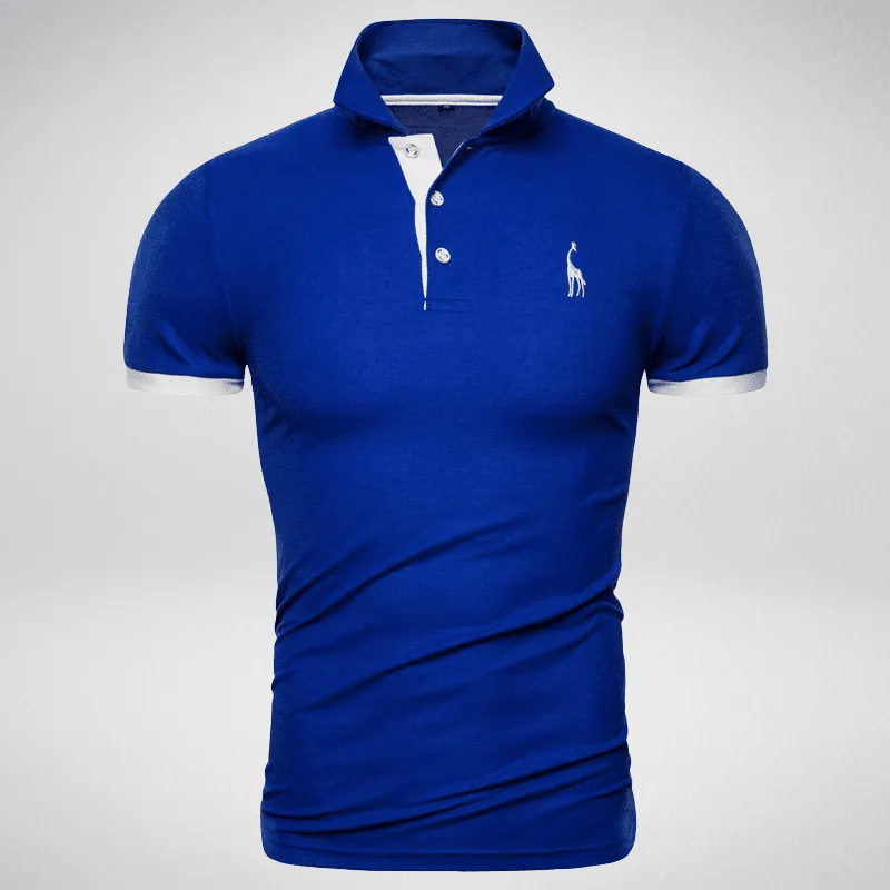 Two-Tone Giraffe Logo Polo Shirt