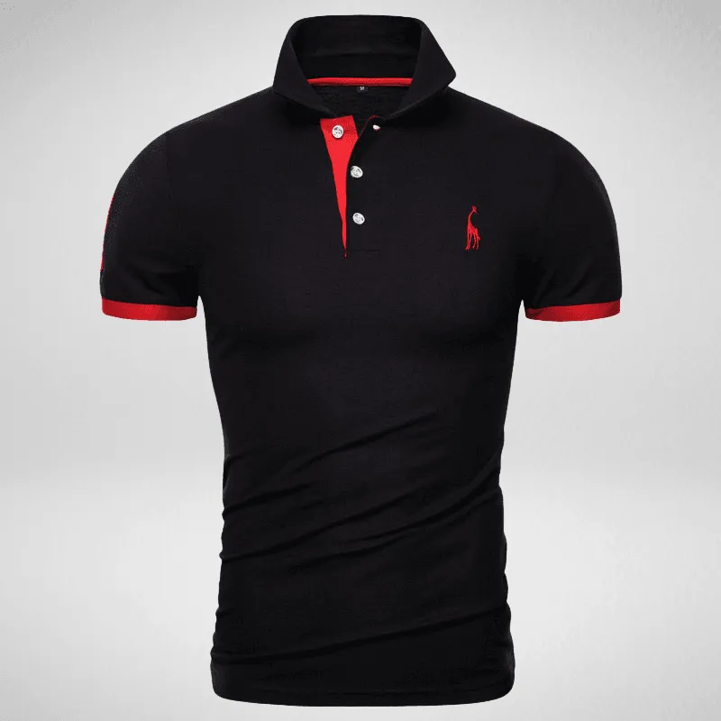 Two-Tone Giraffe Logo Polo Shirt
