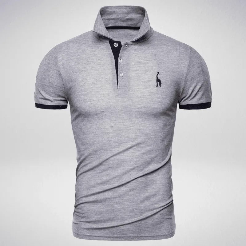 Two-Tone Giraffe Logo Polo Shirt
