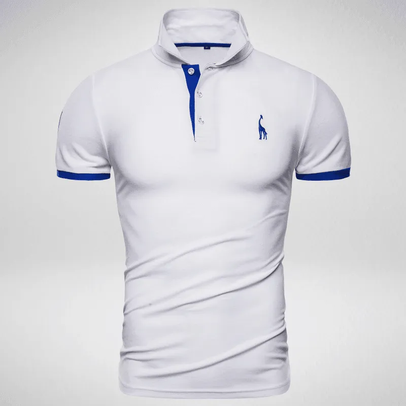 Two-Tone Giraffe Logo Polo Shirt
