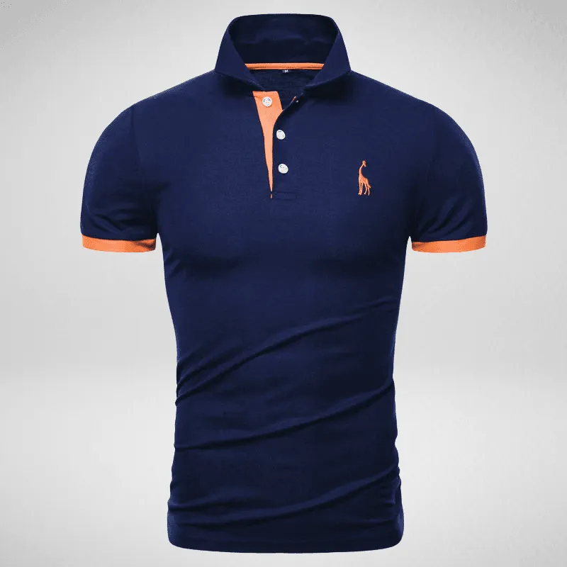 Two-Tone Giraffe Logo Polo Shirt