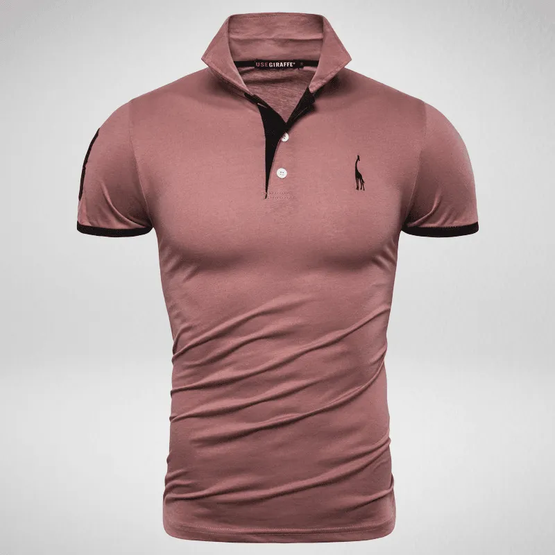 Two-Tone Giraffe Logo Polo Shirt