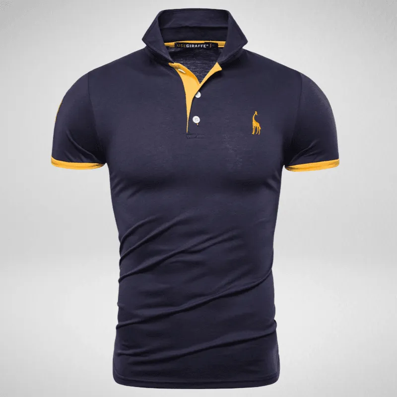 Two-Tone Giraffe Logo Polo Shirt