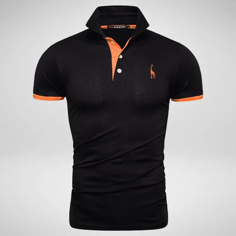 Two-Tone Giraffe Logo Polo Shirt