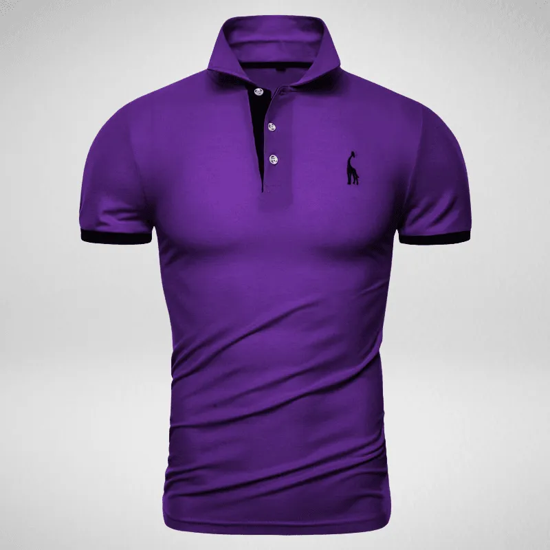Two-Tone Giraffe Logo Polo Shirt