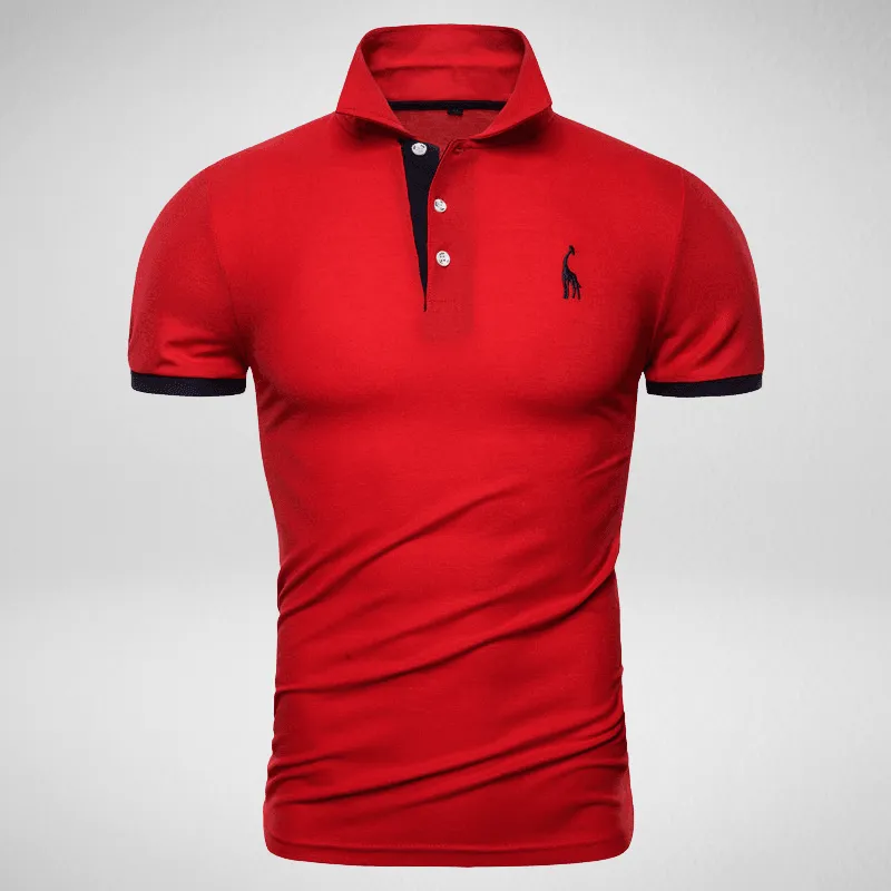 Two-Tone Giraffe Logo Polo Shirt