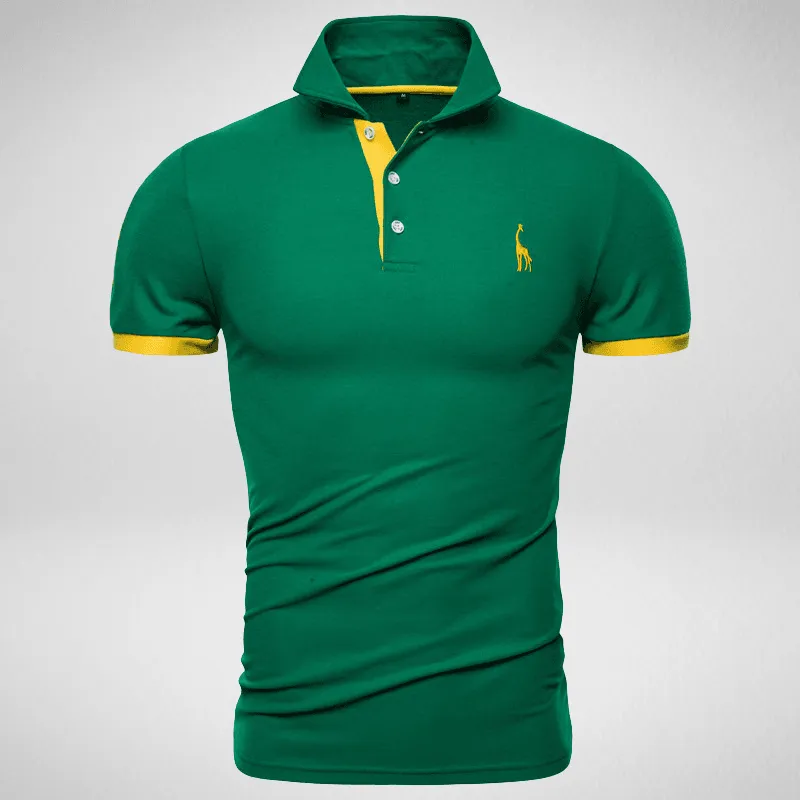 Two-Tone Giraffe Logo Polo Shirt