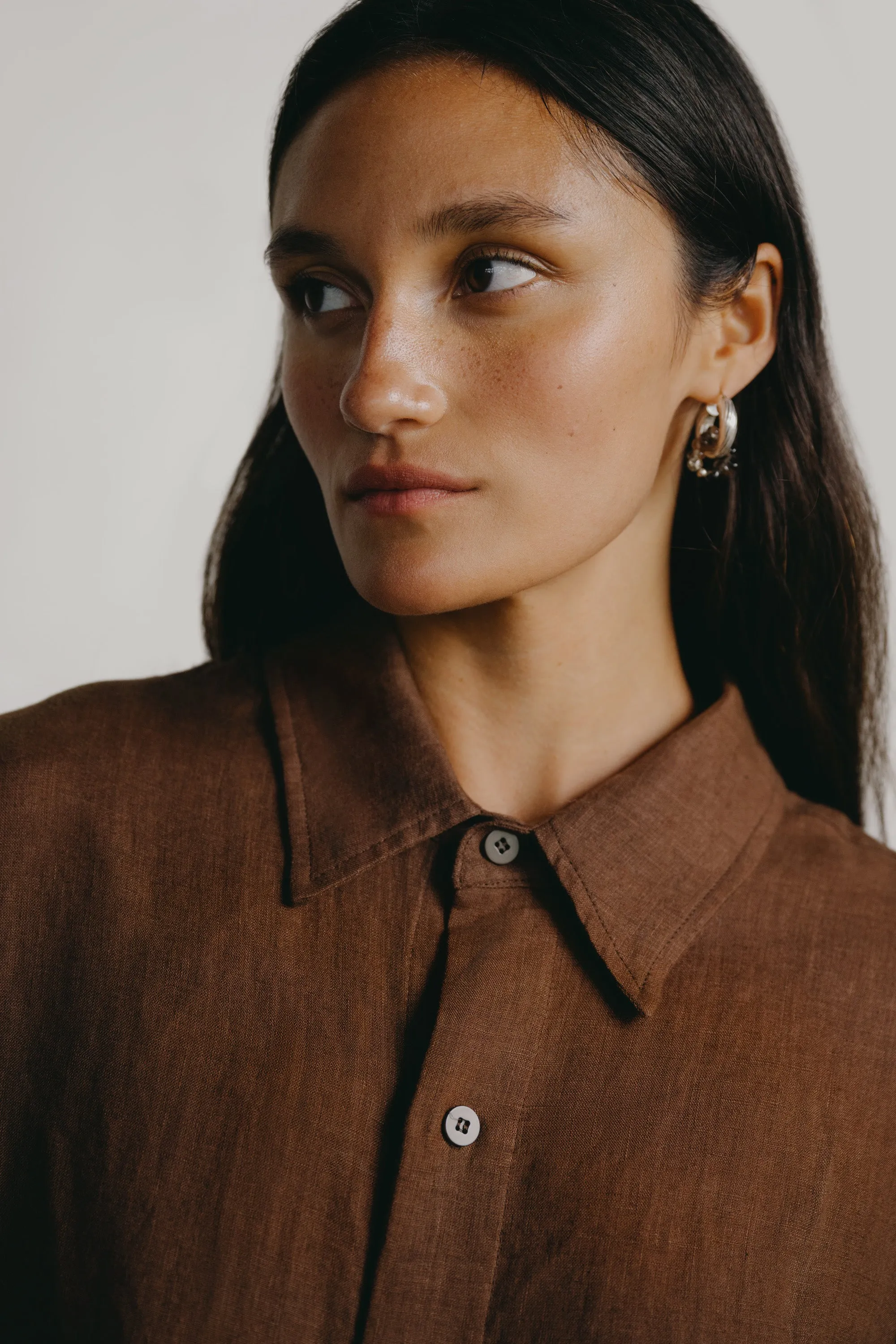 Vija Shirt, Light Linen, Manzanita
