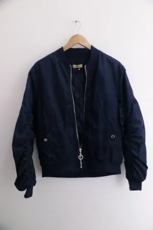 Vintage Ella Kingsley blue bomber large jacket