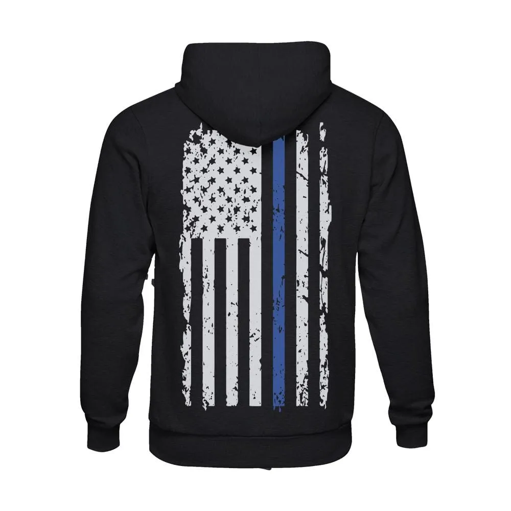 Vintage Flag Blue Line Pullover Hoodie Sweatshirt