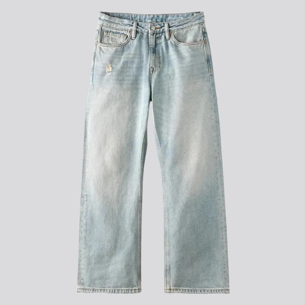 Vintage style bleached men's jeans