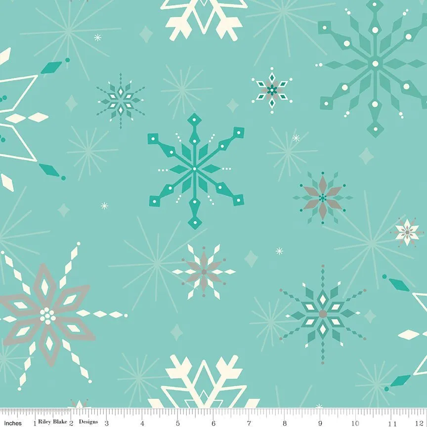 Winter Wonder Aqua Wide Back by Heather Peterson for Riley Blake Designs