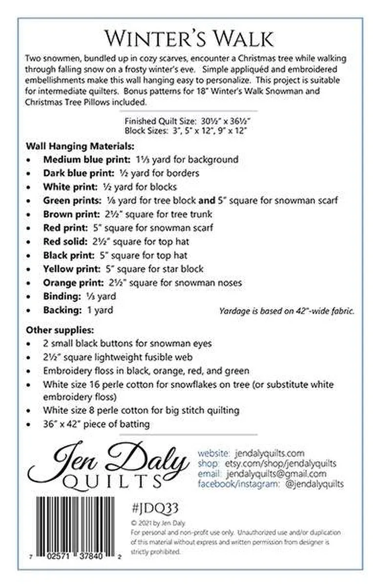 Winter's Walk Quilt Pattern by Jen Daly Quilts | Riley Blake Designs