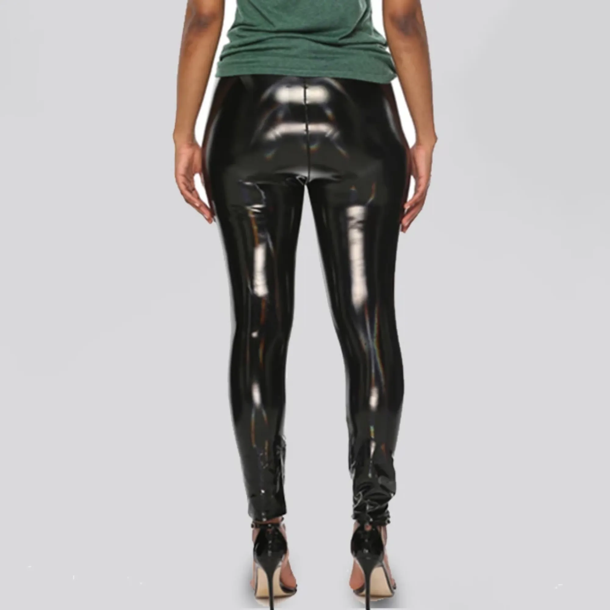 Women's Autumn/Winter PU Leather Skinny High-Waist Leggings