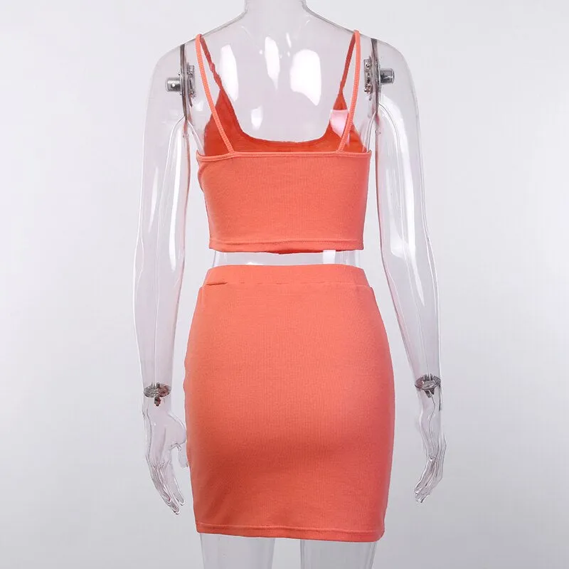 Women's Casual O-Neck Elastic Solid Two-Piece Dress