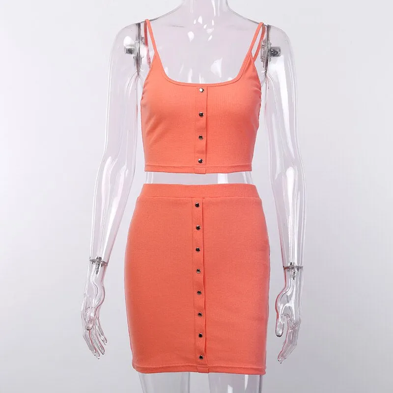 Women's Casual O-Neck Elastic Solid Two-Piece Dress