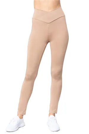 Women's Cross V Waist Band Althletic Workout Full Length Yoga Pants