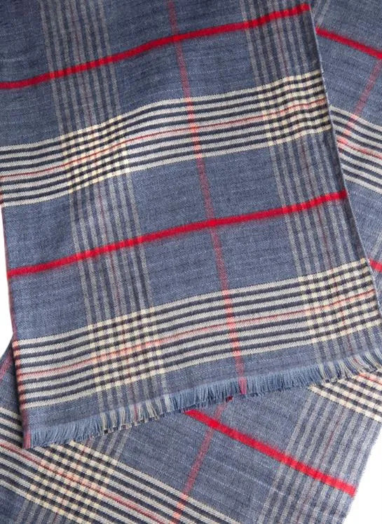 Women's Plaid Check Knitted Scarf