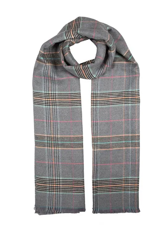 Women's Plaid Check Knitted Scarf