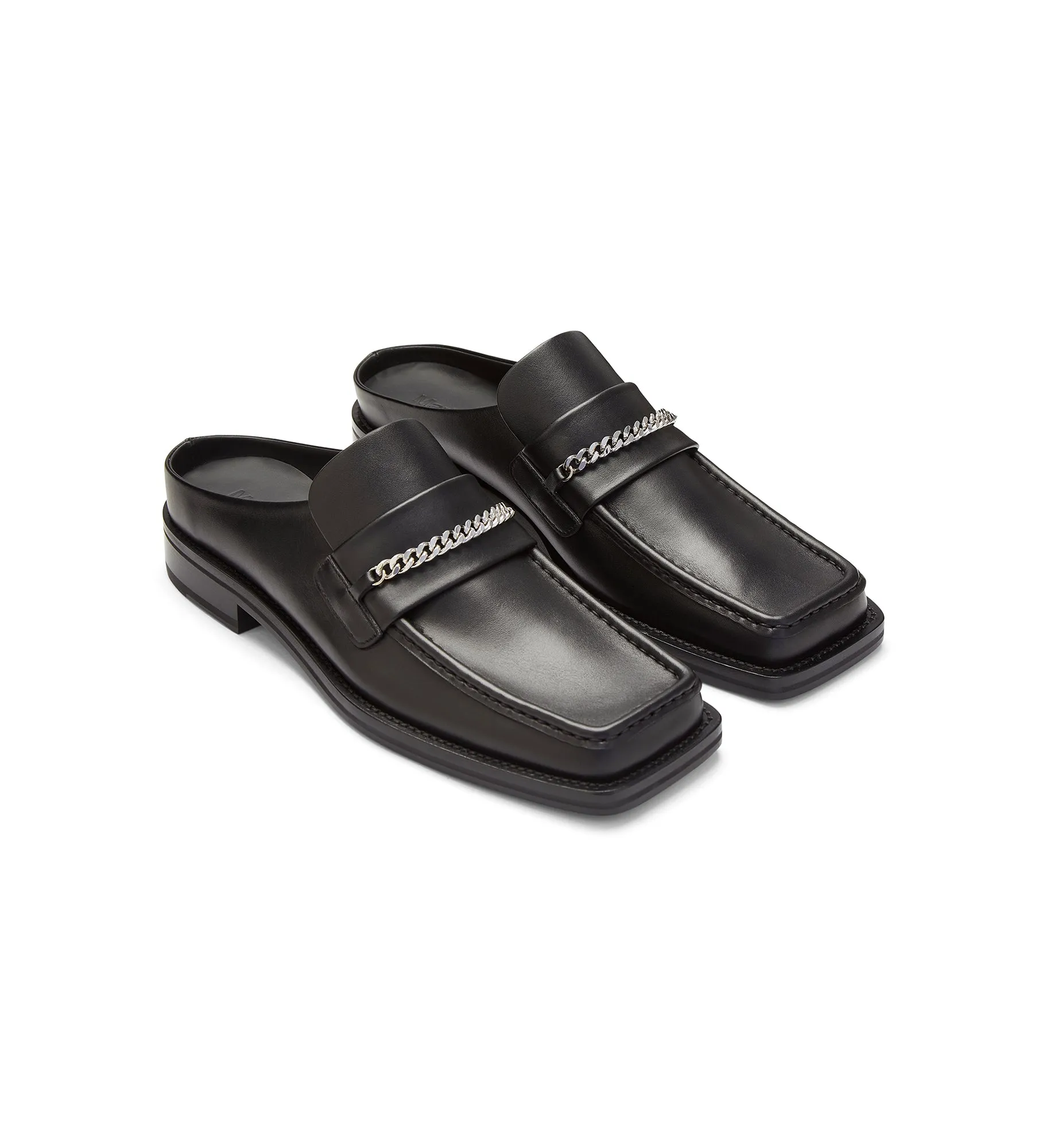 WOMENS SQUARE TOE MULE in BLACK