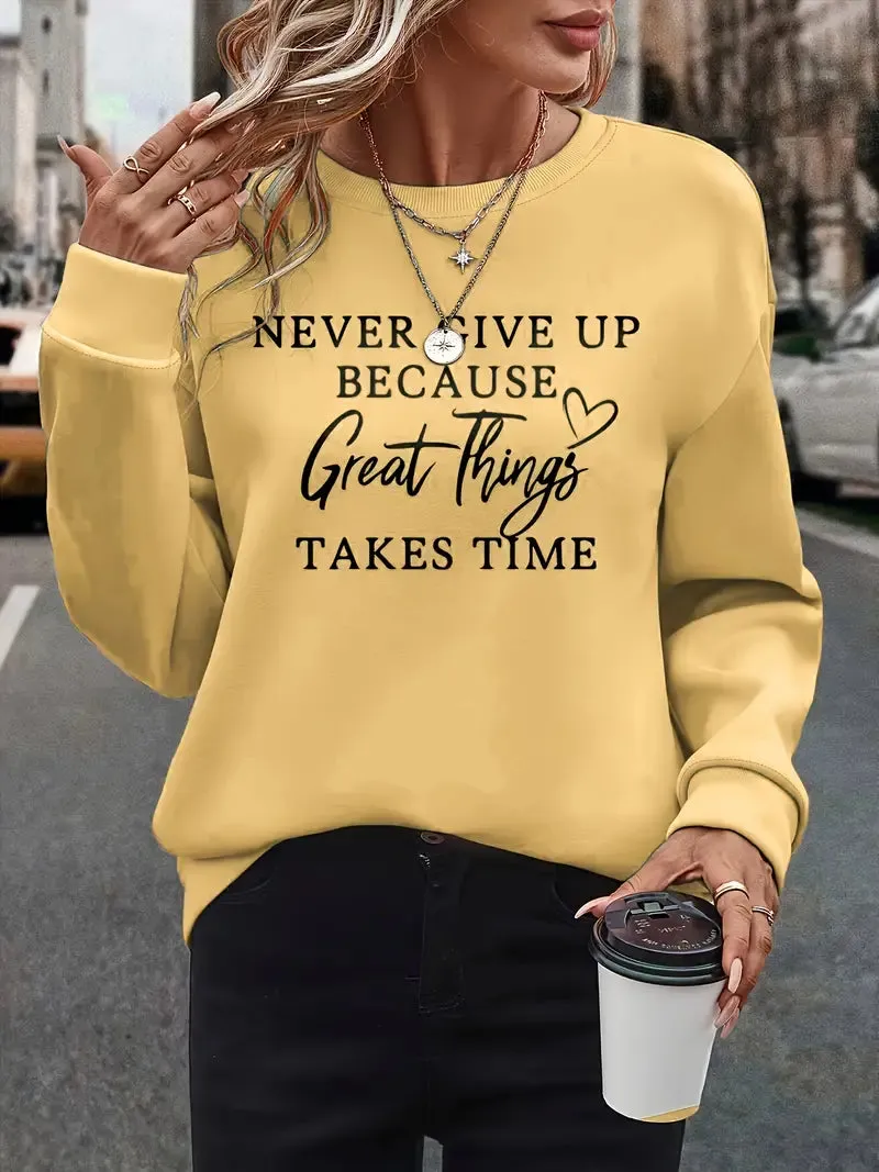 Women's Stylish Sweatshirt with Signature Lettering Design | Ideal for Autumn/Winter