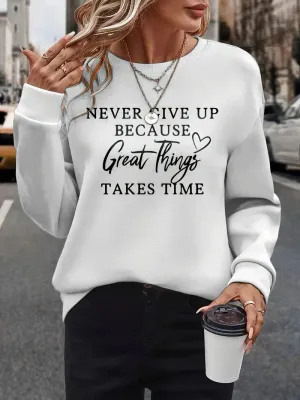 Women's Stylish Sweatshirt with Signature Lettering Design | Ideal for Autumn/Winter