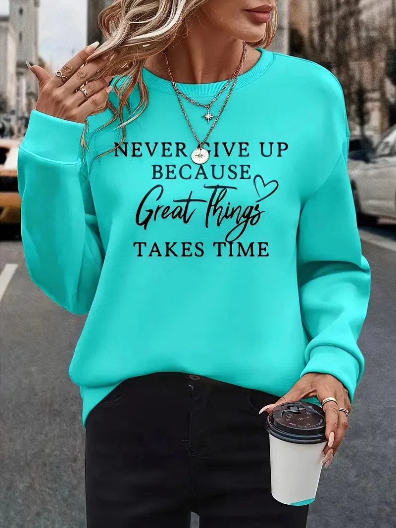 Women's Stylish Sweatshirt with Signature Lettering Design | Ideal for Autumn/Winter