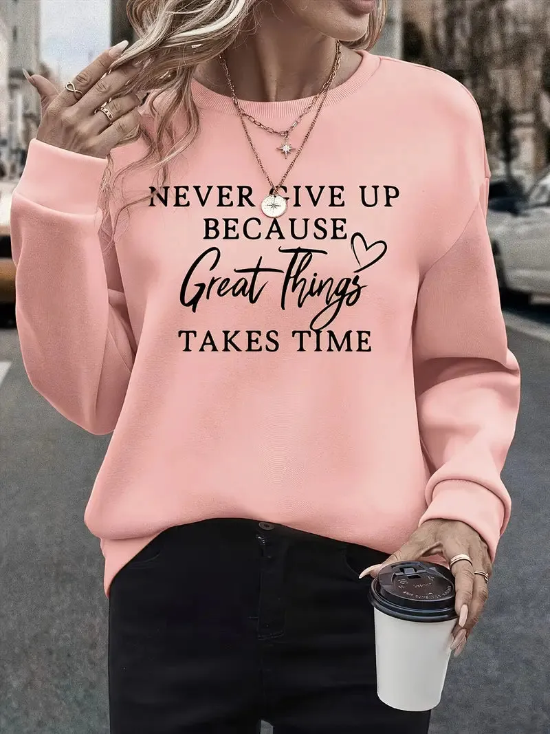 Women's Stylish Sweatshirt with Signature Lettering Design | Ideal for Autumn/Winter