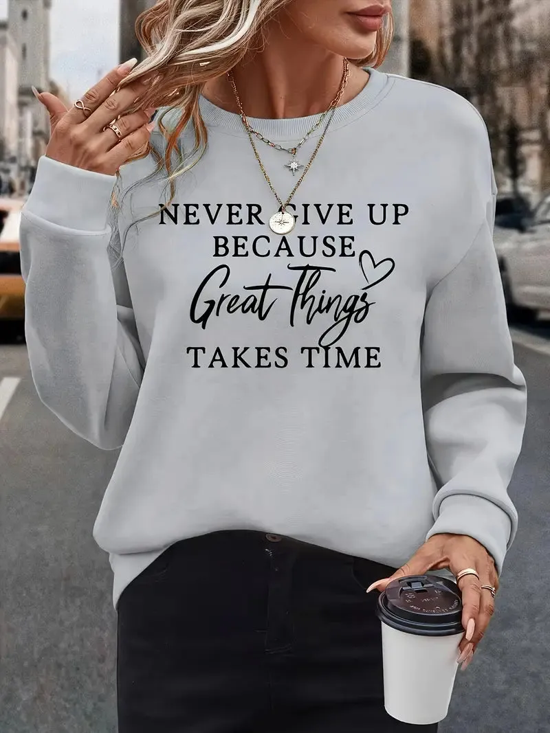 Women's Stylish Sweatshirt with Signature Lettering Design | Ideal for Autumn/Winter