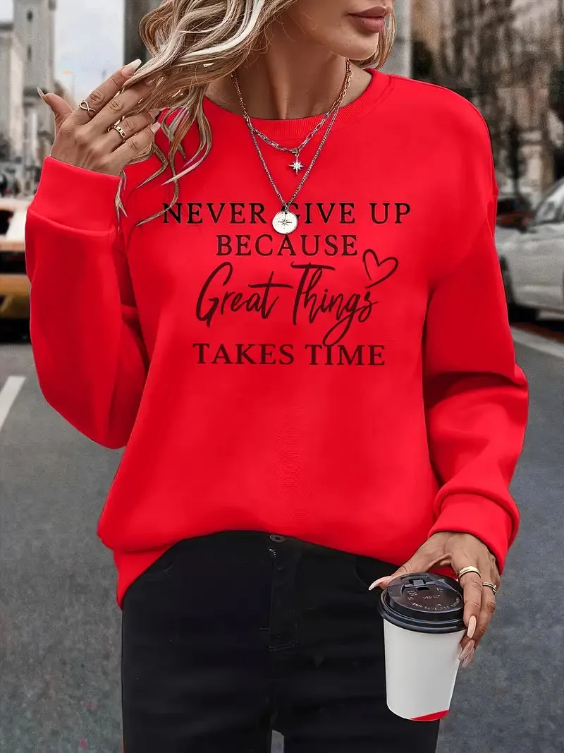 Women's Stylish Sweatshirt with Signature Lettering Design | Ideal for Autumn/Winter