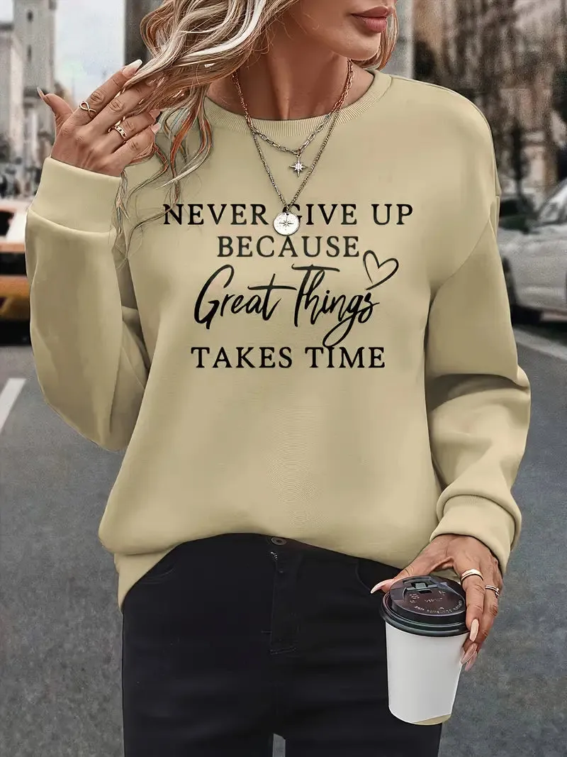 Women's Stylish Sweatshirt with Signature Lettering Design | Ideal for Autumn/Winter