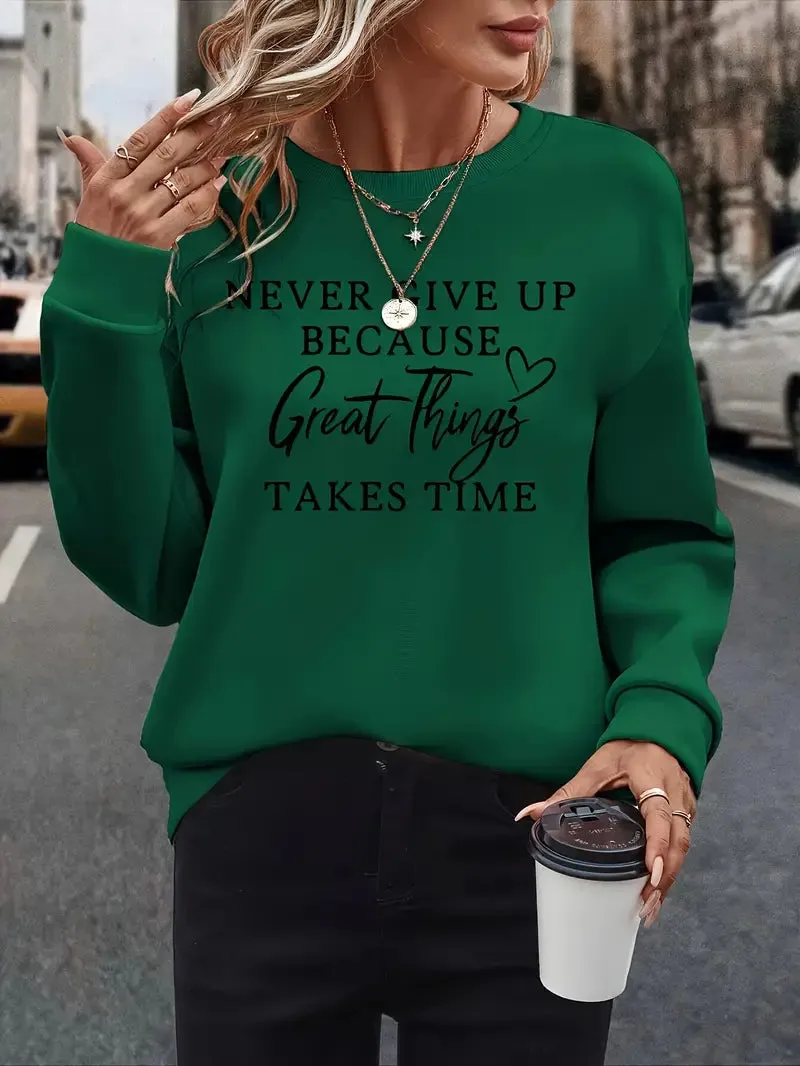 Women's Stylish Sweatshirt with Signature Lettering Design | Ideal for Autumn/Winter