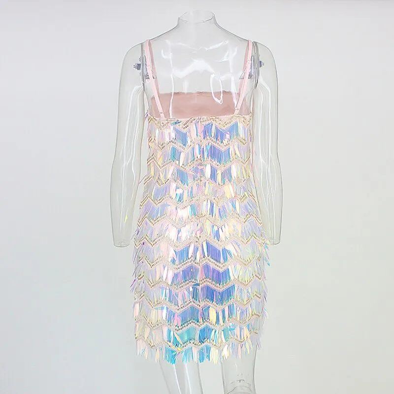 Women's Summer Sequin Sheath Mini Dress