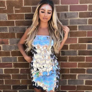 Women's Summer Sequin Sheath Mini Dress