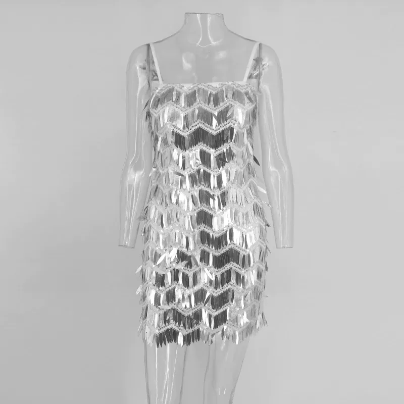 Women's Summer Sequin Sheath Mini Dress