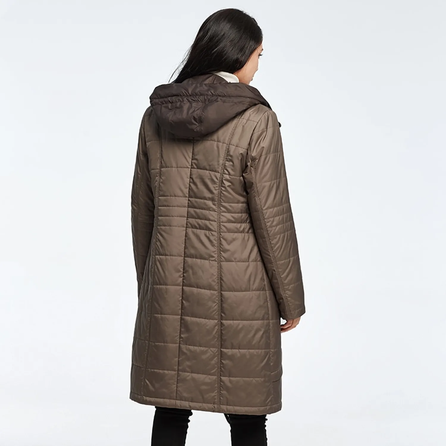 Women's Winter Hooded Solid Parka | Plus Size