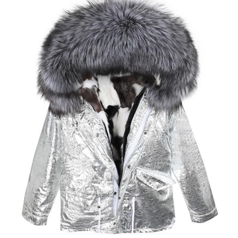 Women's Winter Hooded Thick Short Parka With Fox Fur